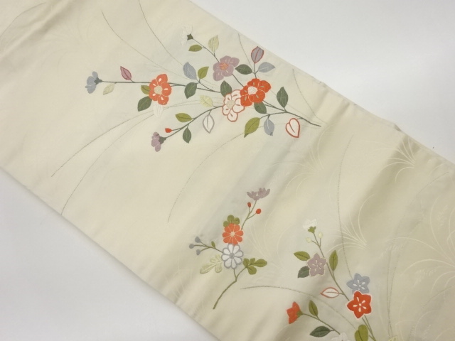 JAPANESE NAGOYA OBI / WOVEN FLORAL PLANTS